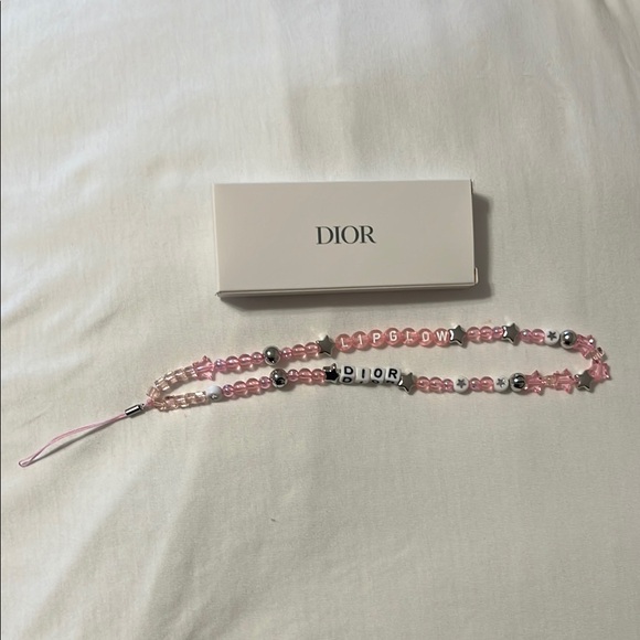 Dior Pink Beaded Phone Strap - Picture 1 of 6